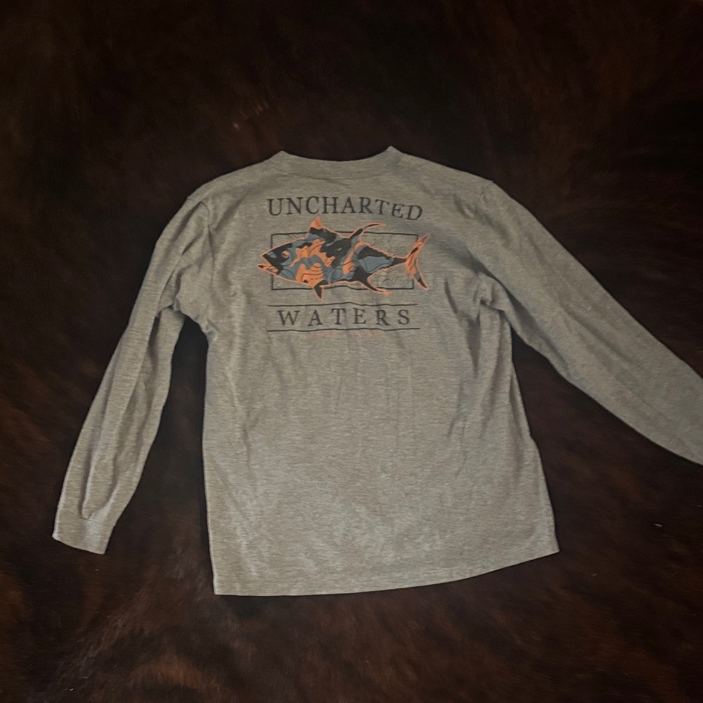 Boys ocean+coast long sleeve gray tee, fish graphic